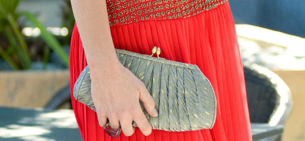 Santa Paula frame clutch in Pewter