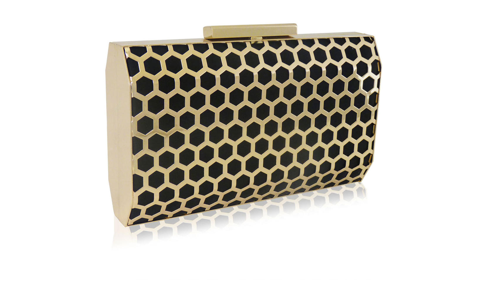 Roma Metal Cut Out Box Clutch Inge Christopher